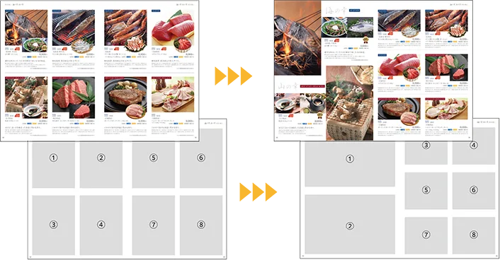 商品配置を工夫して対比を実現した例